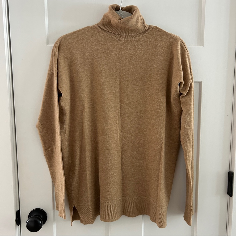 Jolie‎ Cashmere Turtleneck Sweater Tan Camel Brown Size Small